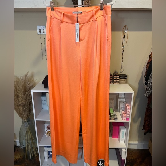Alice + Olivia Satin Orange Wide Leg Pant - Sold Out - Picture 14 of 17
